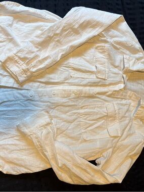 White Linen Button-Up Shirt